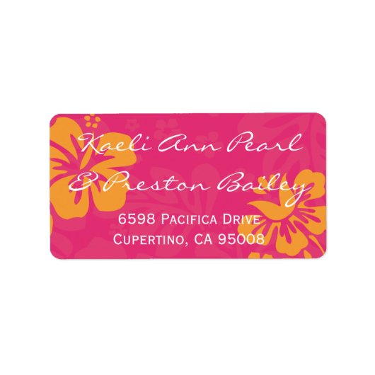 Azalea/Orange Beach Blume Adressaufkleber (Vorne)