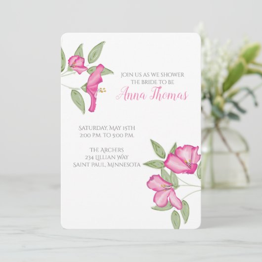 Azalea Polterabend Einladung (Stehend Vorderseite)