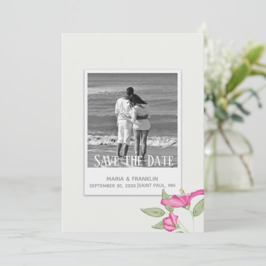 Azalea Save the Date Karte (Stehend Vorderseite)