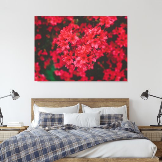 Azalea Stretched Canvas Print Leinwanddruck (Insitu (Schlafzimmer))