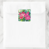 Azalea Wasserfarbe Quadratischer Aufkleber (Tasche)