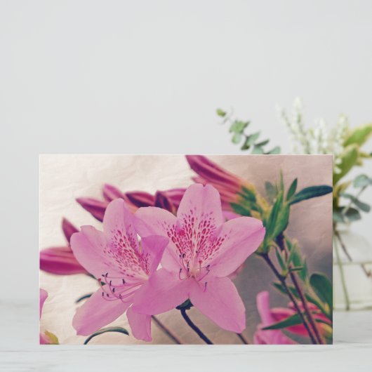 Azaleas Briefpapier (Stehend Vorderseite)