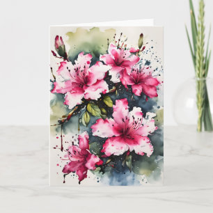Azalee - Aquarellblumen Karte