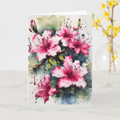 Azalee - Aquarellblumen Karte (Gelbe Blume)