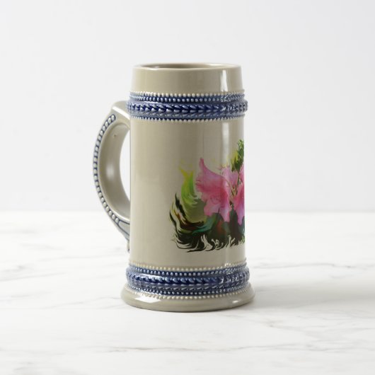 Azalee Blume Bierglas (Vorderseite Links)