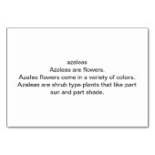 Azaleen Blume Blütenlesekarten Tischnummer (Rückseite)