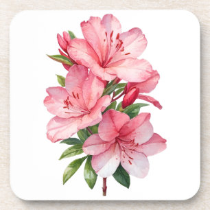 Azaleenblüten-Aquarellmalerei Getränkeuntersetzer