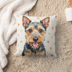 Azawakh-Aquarell-Wüstenfarbverlauf-Kunst Kissen