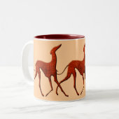 Azawakh-Becher stilisiertes Zweifarbige Tasse (Vorderseite Links)