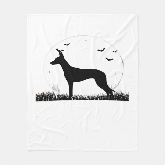 Azawakh Dog - Halloween Moon Silhouette Classic T- Fleecedecke (Vorderseite)