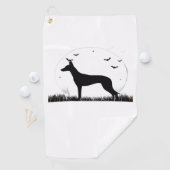 Azawakh Dog - Halloween Moon Silhouette Classic T- Golfhandtuch (Insitu)