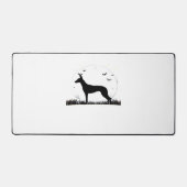 Azawakh Dog - Halloween Moon Silhouette Classic T- Schreibtischunterlage (Vorderseite)