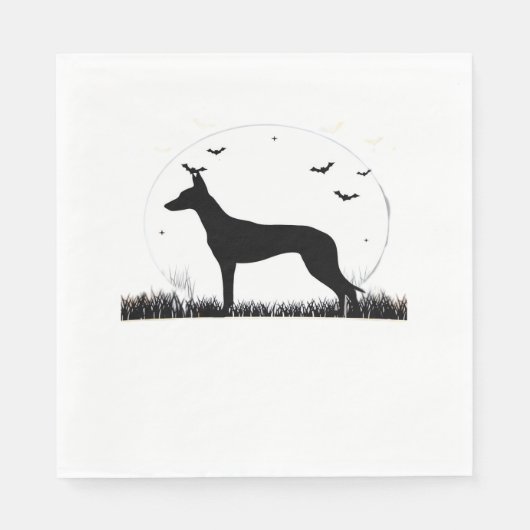 Azawakh Dog - Halloween Moon Silhouette Classic T- Serviette (Vorderseite)