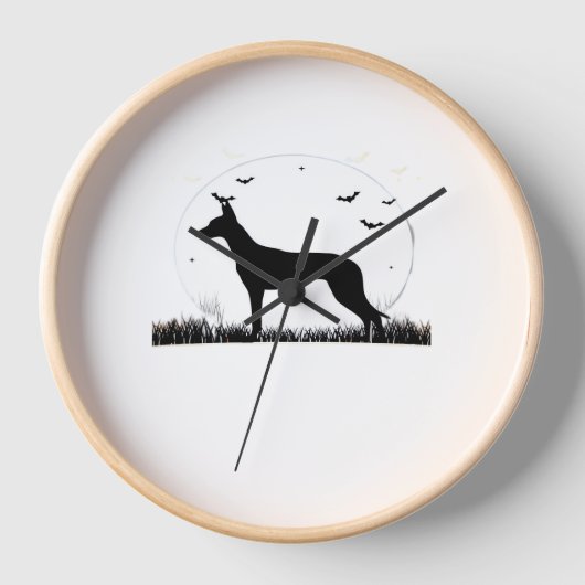 Azawakh Dog - Halloween Moon Silhouette Classic T- Uhr (Vorderseite)