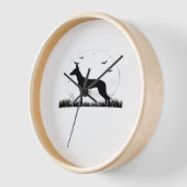 Azawakh Dog - Halloween Moon Silhouette Classic T- Uhr (Winkel)