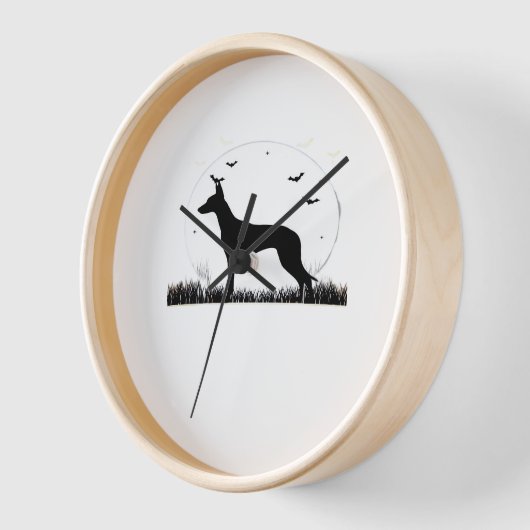 Azawakh Dog - Halloween Moon Silhouette Classic T- Uhr (Winkel)