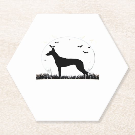 Azawakh Dog - Halloween Moon Silhouette Classic T- Untersetzer (Vorderseite)