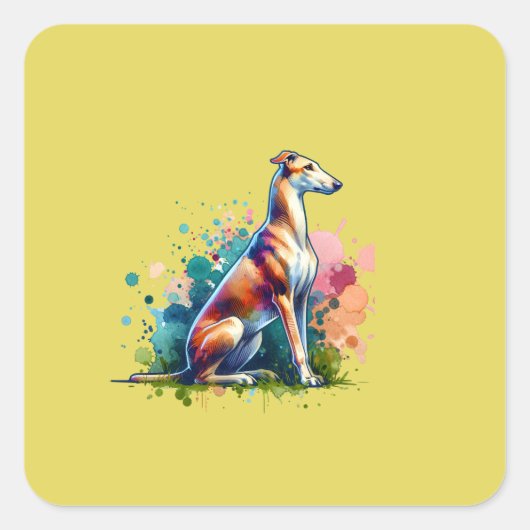 Azawakh Dog Quadratischer Aufkleber (Vorderseite)