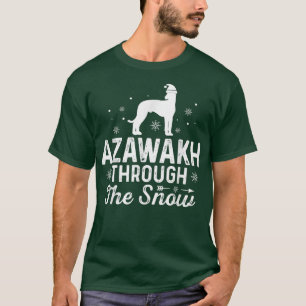 Azawakh durch den Schnee Funny Christmas Silvester T-Shirt