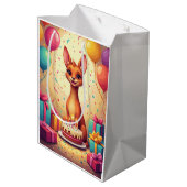 Azawakh-Geburtstagsfeier Mittlere Geschenktüte (Rückseite Schrägansicht)