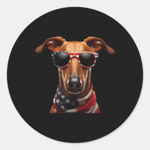 Azawakh Hund 4. Juli Amerikanische Unabhängigkeits Runder Aufkleber