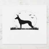Azawakh Hund � Halloween Moon Silhouette Classic T Schaumweinetikett (Einzelnes Label)