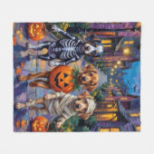 Azawakh Hunde Trick-oder-Treating Halloween-Kostüm Fleecedecke (Vorderseite (Horizontal))