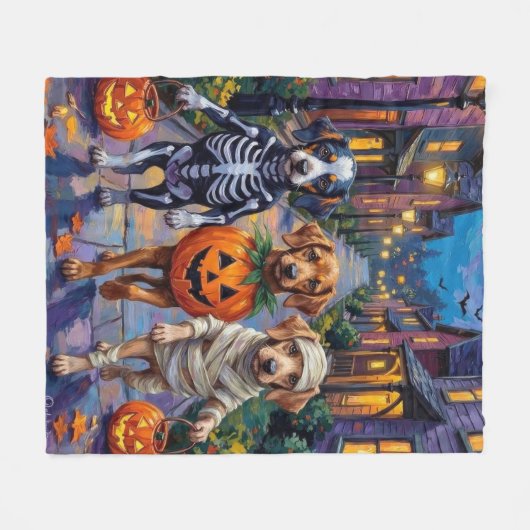 Azawakh Hunde Trick-oder-Treating Halloween-Kostüm Fleecedecke (Vorderseite (Horizontal))