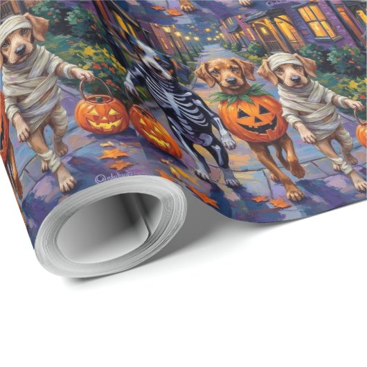 Azawakh Hunde Trick-oder-Treating Halloween-Kostüm Geschenkpapier (Rolleneckpunkt)