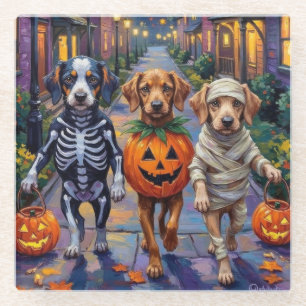 Azawakh Hunde Trick-oder-Treating Halloween-Kostüm Glasuntersetzer