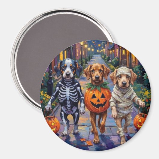Azawakh Hunde Trick-oder-Treating Halloween-Kostüm Magnet (Vorderseite/Rückseite)