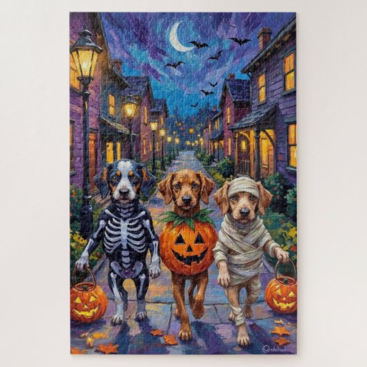 Azawakh Hunde Trick-oder-Treating Halloween-Kostüm Puzzle (Vertikal)