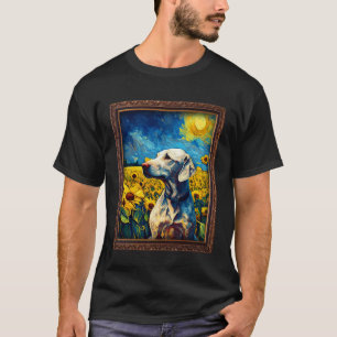 Azawakh Malerei Sonnenblumen Blume Mama Frauen Blu T-Shirt