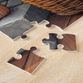 Azawakh Sitting by Fireplace with Christmas Lights Puzzle (Seite)