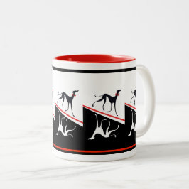 Azawakh stylisiert Yin Zweifarbige Tasse