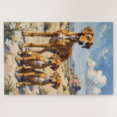 Azawakh-Wüstenblüten-Kunst Puzzle (Horizontal)