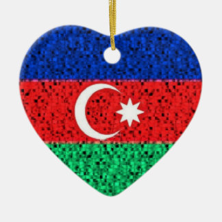 Azerbaijan-Flaggen-Glitterverzierung Keramikornament