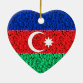 Azerbaijan-Flaggen-Glitterverzierung Keramikornament (Hinten)