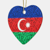 Azerbaijan-Flaggen-Glitterverzierung Keramikornament (Links)