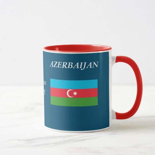 Azerbaijan-Wappen und -flagge schwärzen 11 Tasse (Rechts)