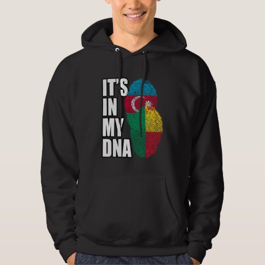 Azerbaijani And Beninese Mix DNA Flag Heritage Hoodie (Vorderseite)