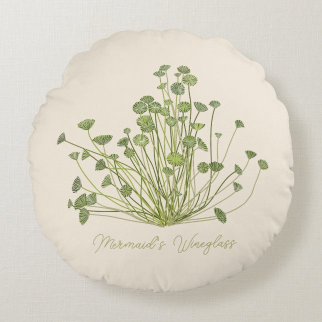 Azetabularia, handgezogen rundes kissen (Vorderseite)