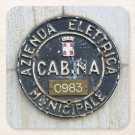 Azienda Electrica Municipale Cabina - Milano, Ital Rechteckiger Pappuntersetzer