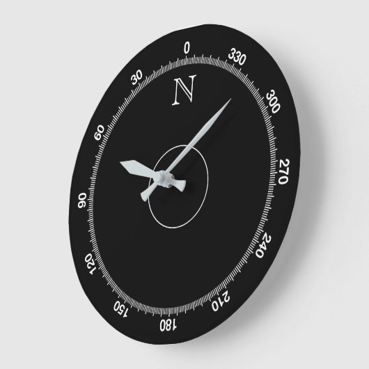 Azimuth Compass Novelty Wall Clock Große Wanduhr (Winkel)
