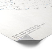 Azimuthal-Weltkarte Barcelona Poster (Ecke)