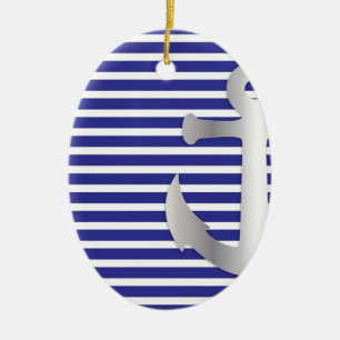 Aziza Stripes & Marine Blue Seaman Keramikornament