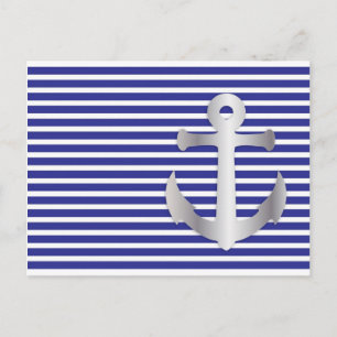 Aziza Stripes & Marine Blue Seaman Postkarte
