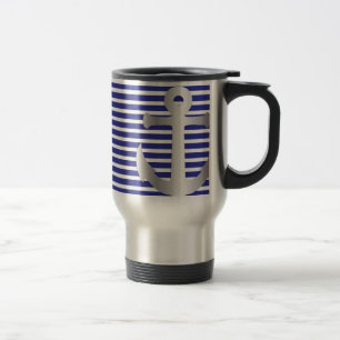 Aziza Stripes & Marine Blue Seaman Reisebecher