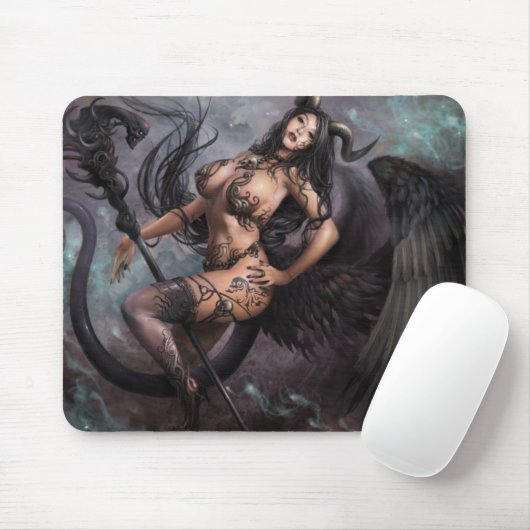 Azmodeus dunkle Engel "Helchen", Mausunterlage Mousepad (Mit Mouse)