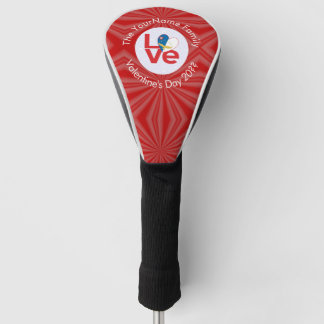 Azorean Flag Herz in roter LIEBE Golf Headcover